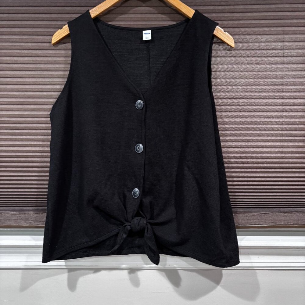 Old Navy Women's Cropped Tie-Hem Textured-Knit Sleeveless Top SZ: L